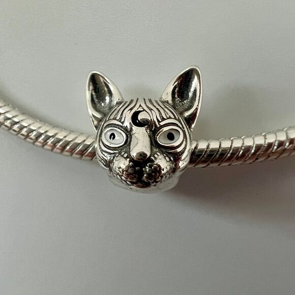 Sphynx Cat S925 Sterling Silver, Pandora Moments Compatible Charm - Picture 7 of 10